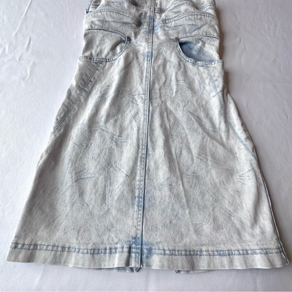 Insight Womens Dress Acid Wash Denim Strapless Sweetheart Pockets Mini Size 6 - Picture 8 of 13